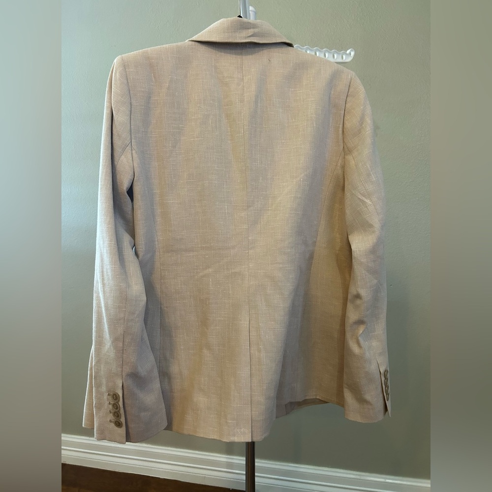 Ann Taylor Cream Textured Blazer Suit with Pant - Picture 5 of 13
